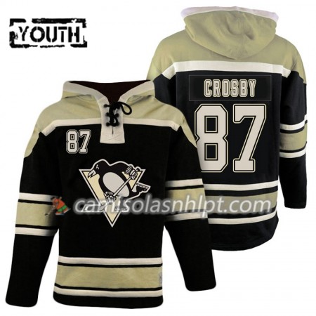 Camisola Pittsburgh Penguins Sidney Crosby 87 Preto Sawyer Hoodie - Criança